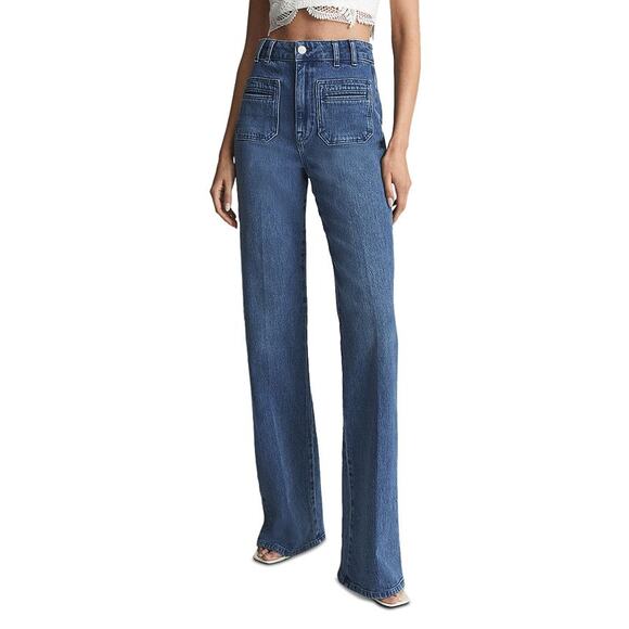 Reiss Denim - Reiss Wide Leg Blue Isabel Denim Jeans Size 29